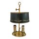 Louis XVI style two-light bouillotte lamp, green lampshade, hand-painted