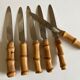 Set de 6 couteaux de table 1960 riviera manche bambou