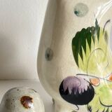 Duo de hiboux en céramique artisanale vintage