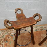 Pair tripod bar stool vintage scandinavian design