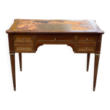 Louis XVI desk in solid wood and leather from the 20th century.