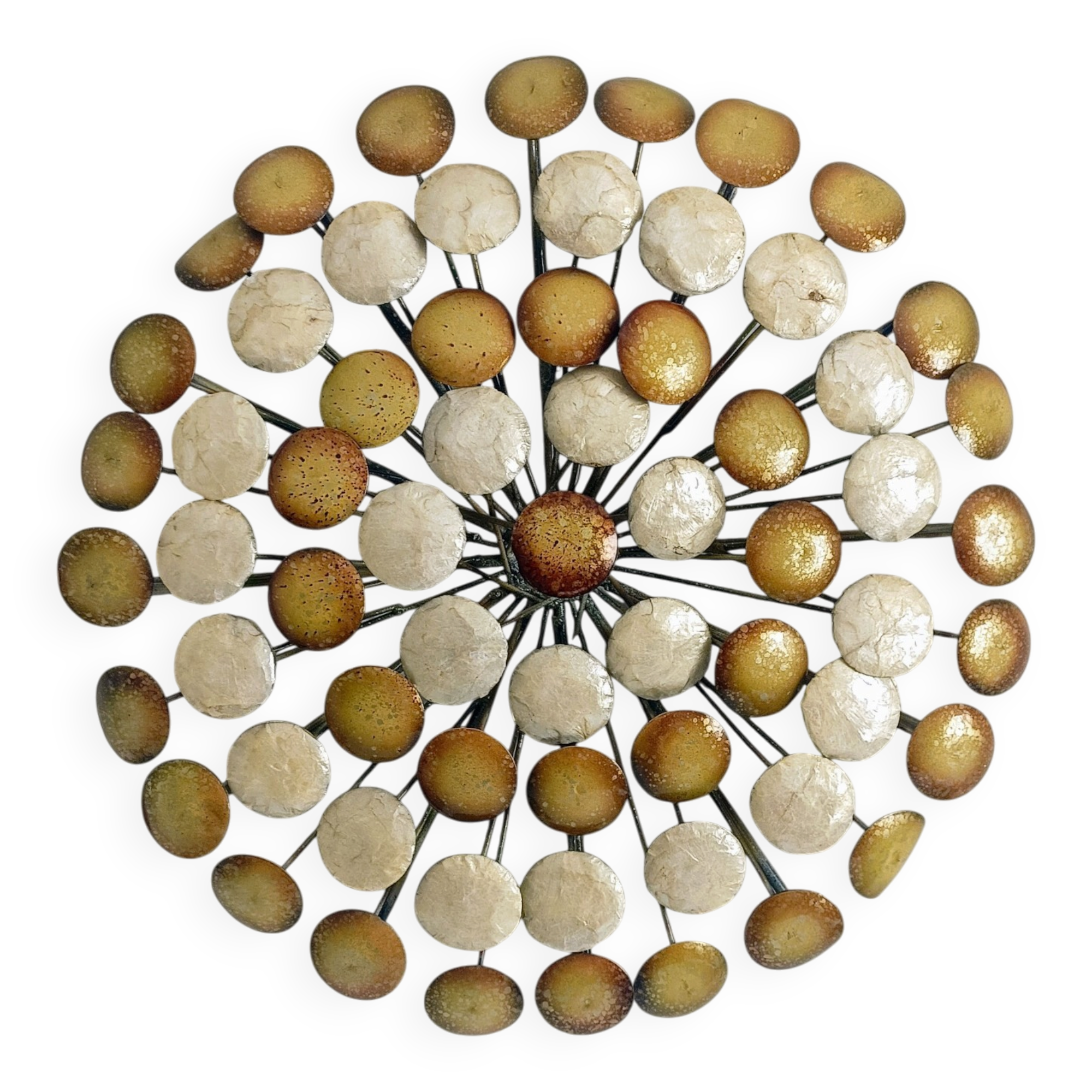 Mid-Century Enameled Metal Wall Sculpture, France, Circa 1965-1975