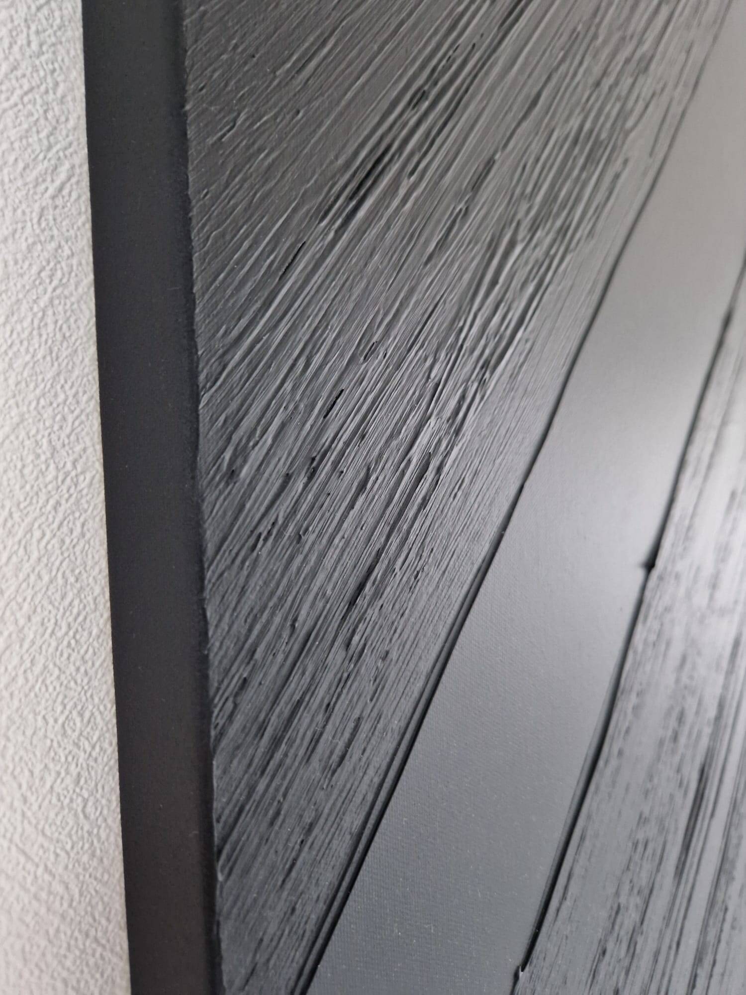 Monochrome black minimalist abstract painting