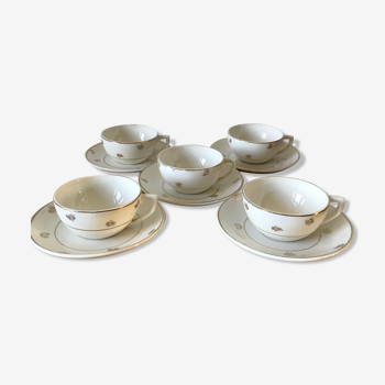 Lot de 5 tasses et sous tasses à café