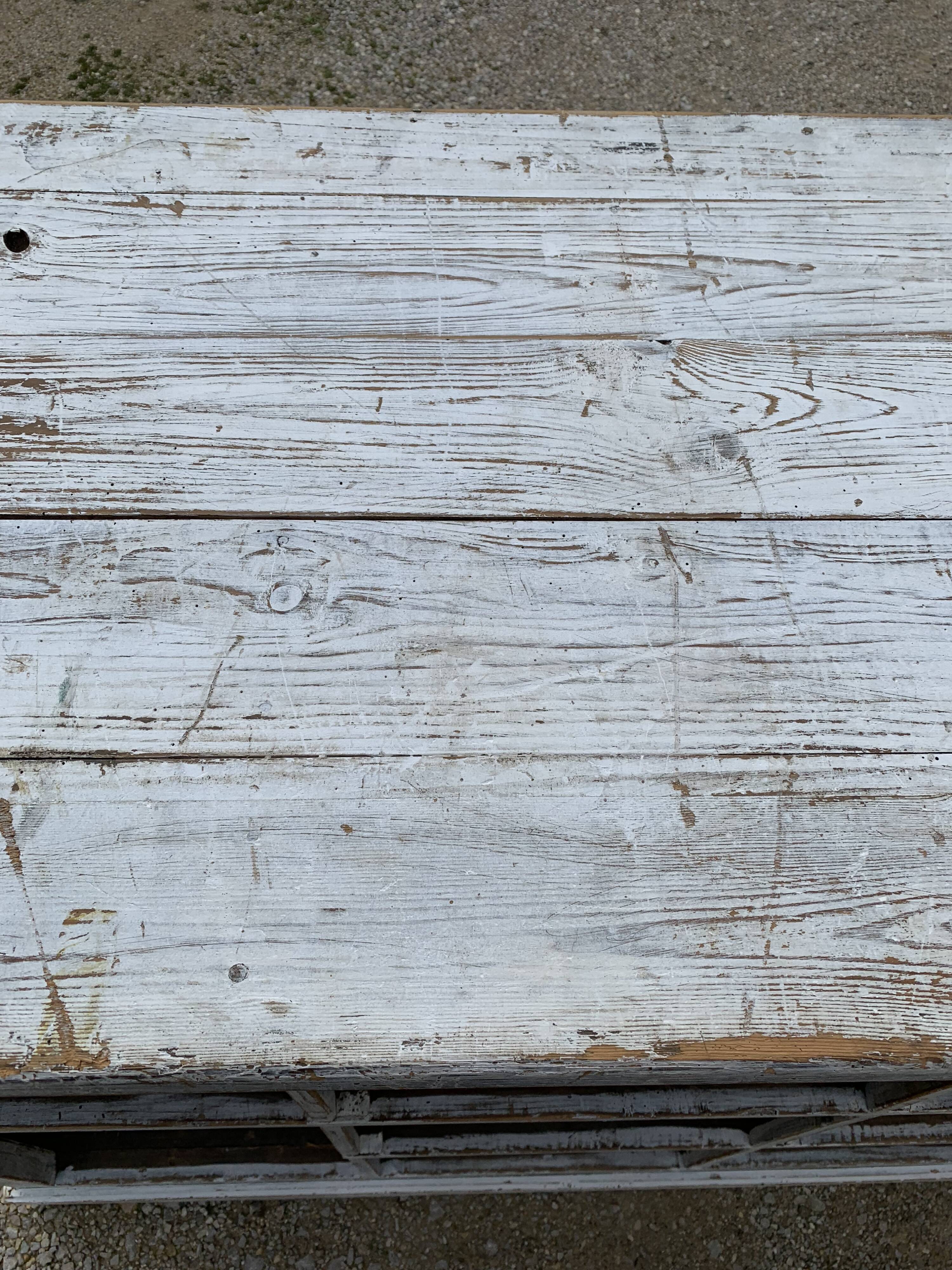 White patinated wooden craft