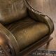 Pair of vintage cognac leather armchairs & solid wood – club/lounge style