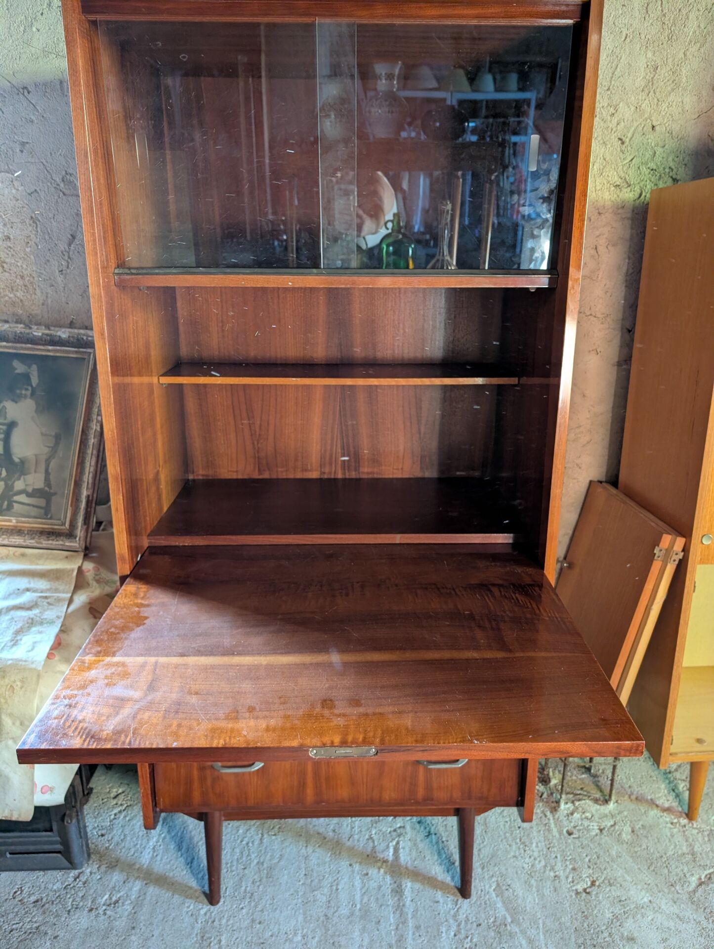 Secretary desk library, 1960s Scandinavian style.