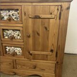 Commode en pitchpin massif vintage