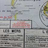 Old school map Vidal Lablache planisphere N° 322