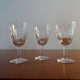 3 old Baccarat crystal cooked wine/port glasses CASSINO model - 11 cm