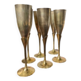 Brass champagne flutes