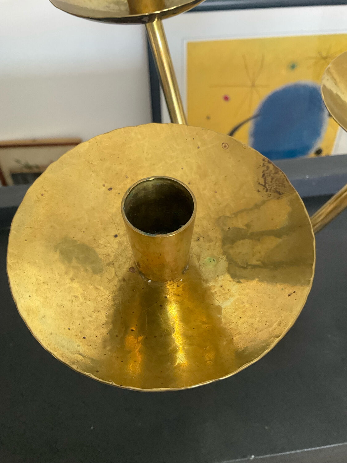 Pair of modernist bronze candlesticks