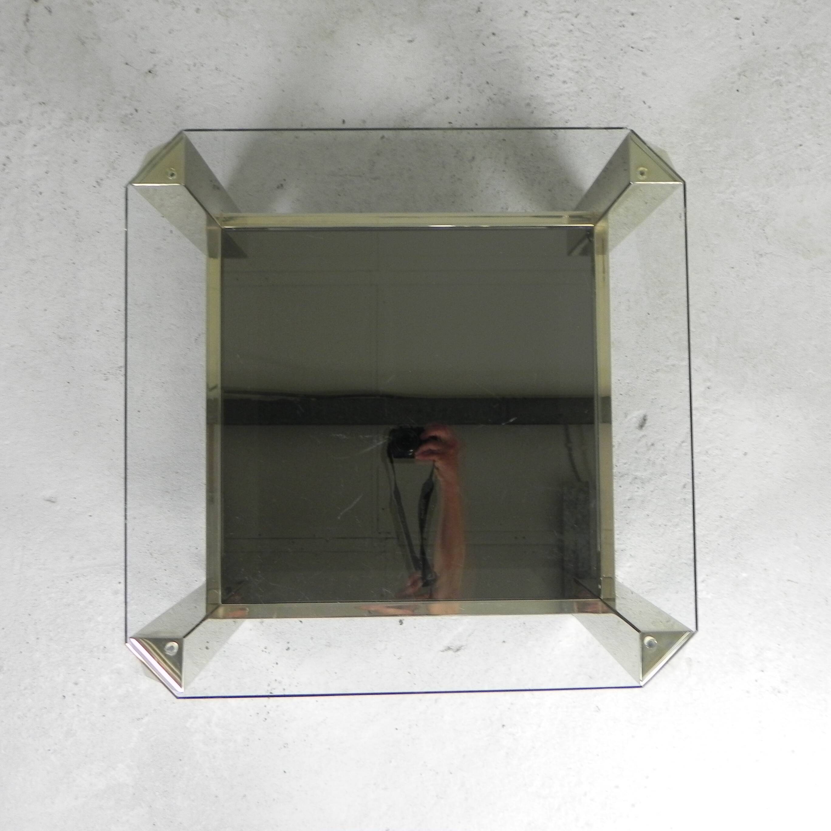Belgo Chrom coffee table with 2 glass plates, 1970s