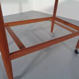 Teak Flip-Flop Expandable Cart with Removable Tray by Grete Jalk for Poul Jeppesens Møbelfabrik, Denmark, 1960s