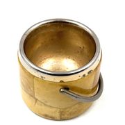 Mid-century cream parchment ice bucket, Aldo Tura Italy 1950s