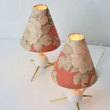 Pair of atomic design table lamps