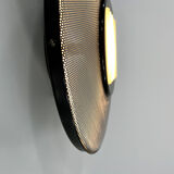 Postmodern wall lamp or ceiling lamp in metal and silver glass, 1980