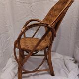 Armchair made from woven chestnut slats, called Le Corbusier