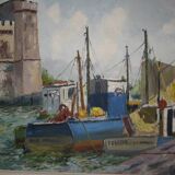 oil painting on canvas, marine signed J. Mary, La Rochelle