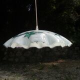 Opal glass chandelier 80s