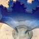 Vintage blue fan vase