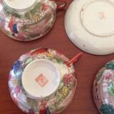 Set of 8 very old fine porcelain cups Japan and 2 under cups