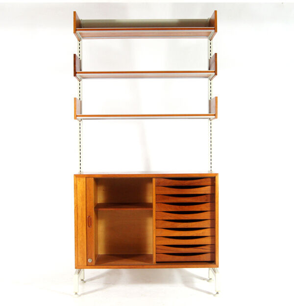 Danish Reska teak freestanding bookcase 50s