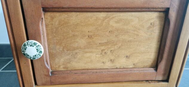 Louis Philippe style bedside table in cherry and ash wood
