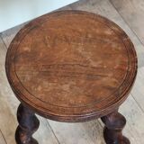 Carved wooden stool