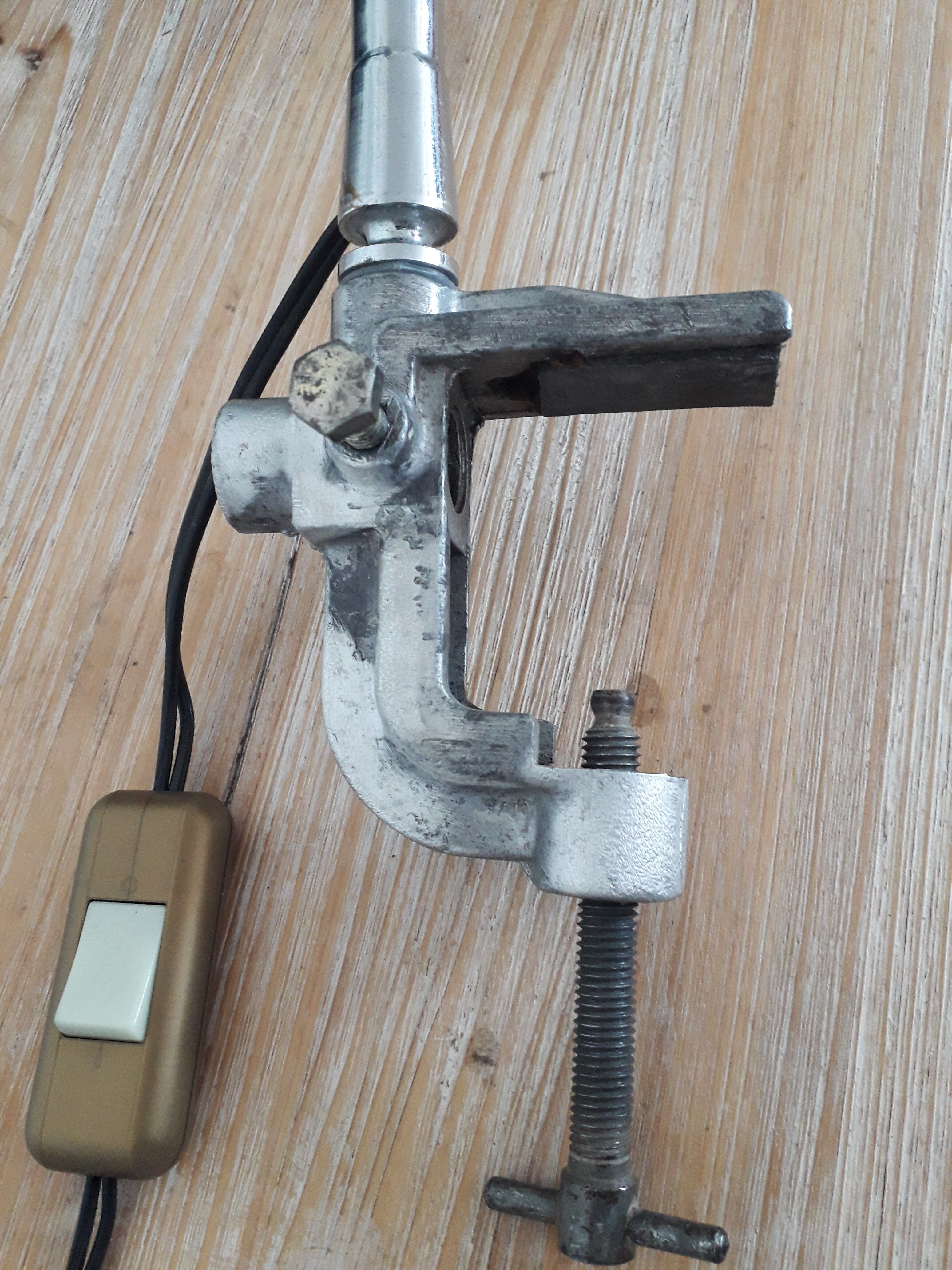Workshop / industrial lamp - Orientable - Brushed metal - 50s