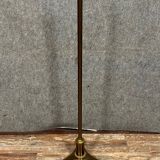 Pied de lampadaire tripode années 50 en laiton et bronze doré, Maison Charles