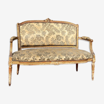 Gilded carved wooden bench louis XV XVIII century