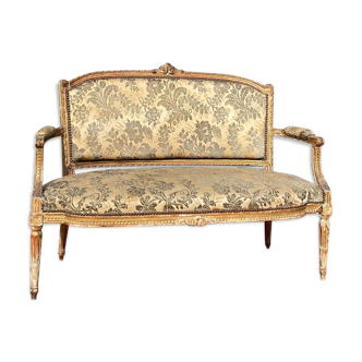 Gilded carved wooden bench louis XV XVIII century