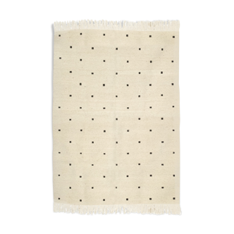 Kilim berber with carres blacks 206 x 143 cm