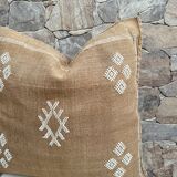 Cactus silk cushion cover: Handwoven Moroccan Sabra cushion