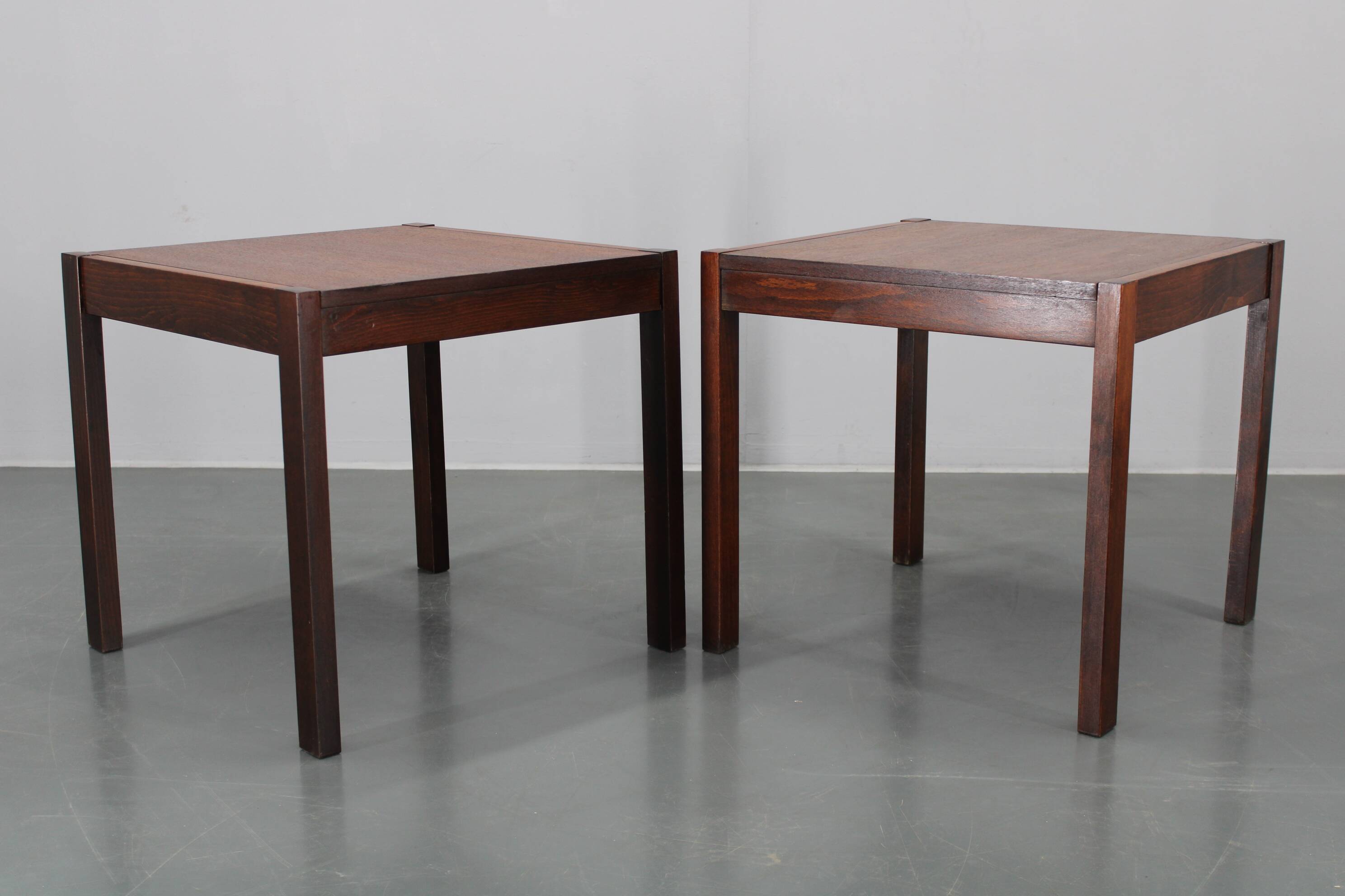 1960s Set of Two Square Side/Coffee Wooden Tables , Denmark