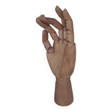 Articulated wooden hand jewelry