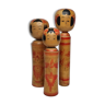 Set of three Kokeshi family dolls, vintage, 32 cm