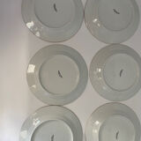 Six slightly hollow Limoges porcelain plates.