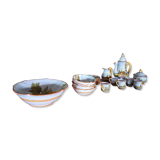 Castelli earthenware service, hand-painted and signed