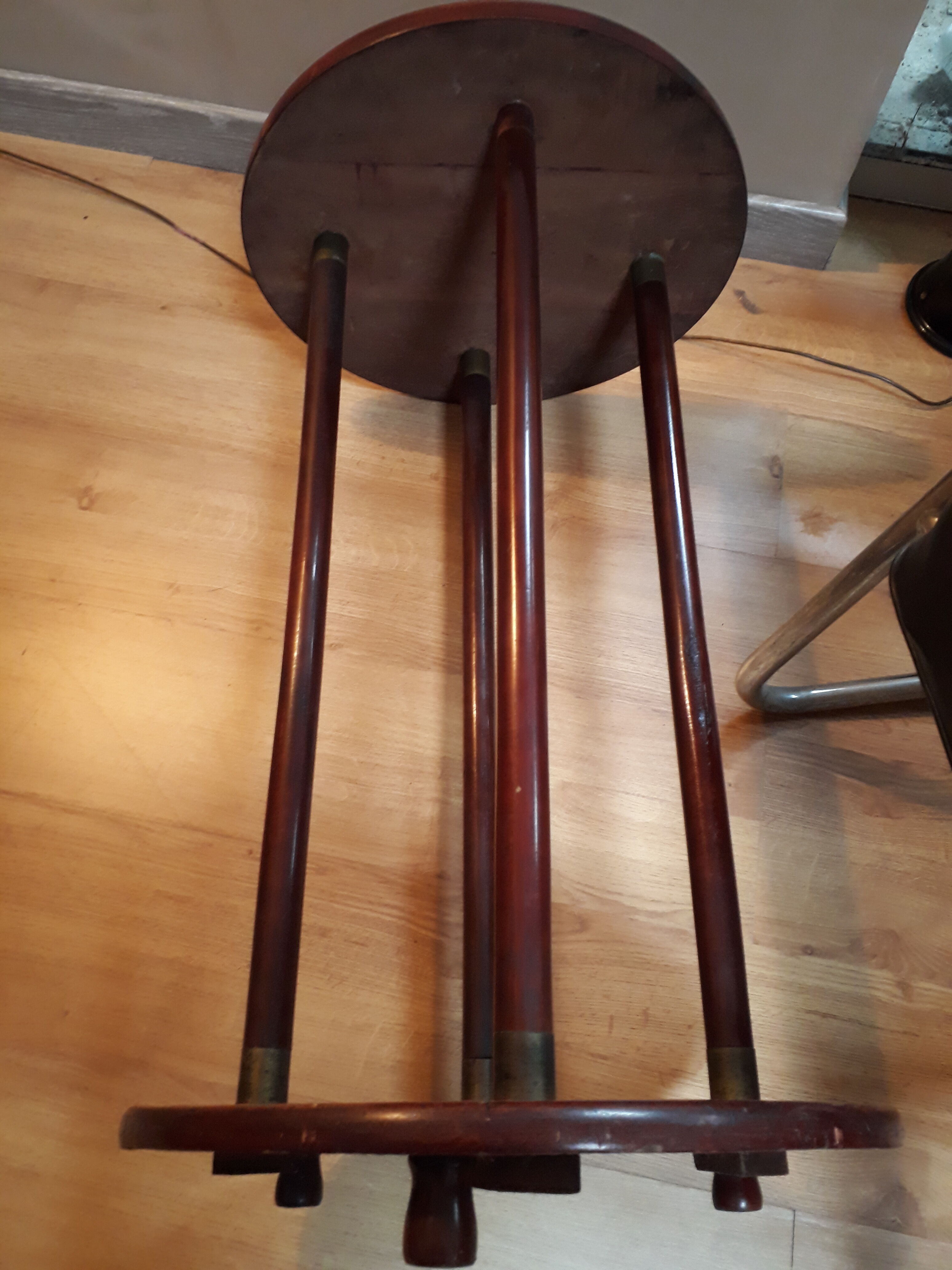 Massive mahogany harness and brass art deco