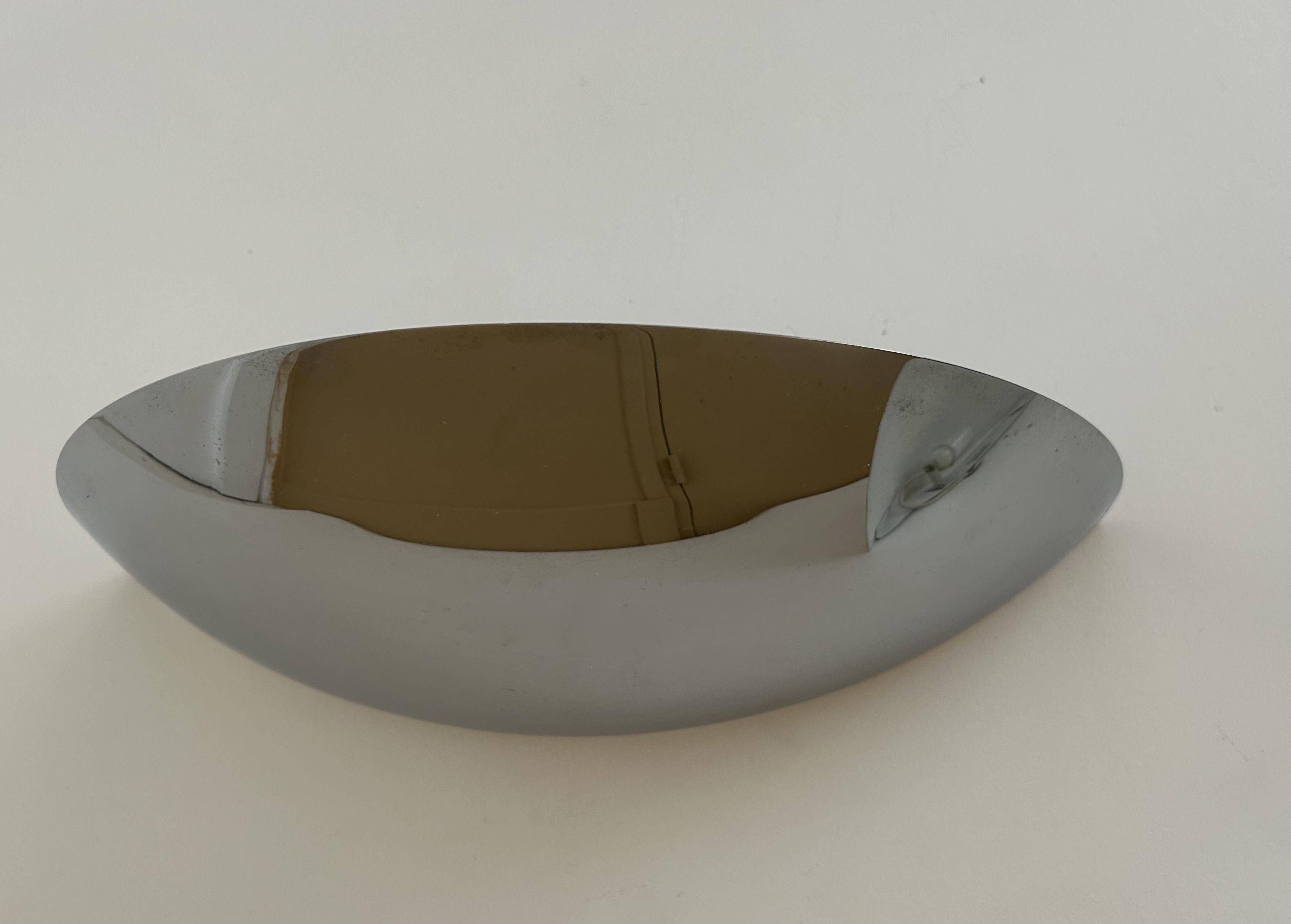 Pair of vintage wall lamp half moon, chrome, France 1970