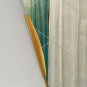 Large Trapezoidal Golden Wall Mirror With Engraved Diamond Pattern, Austria, 1950s