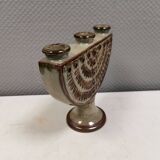 Three-armed ceramic candlestick. Denmark 1970s