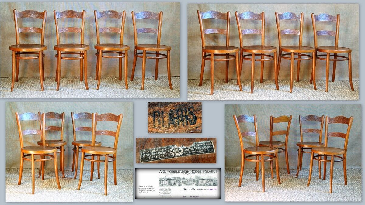 4 Horgen-Glaris bistro chairs in the early 20th century