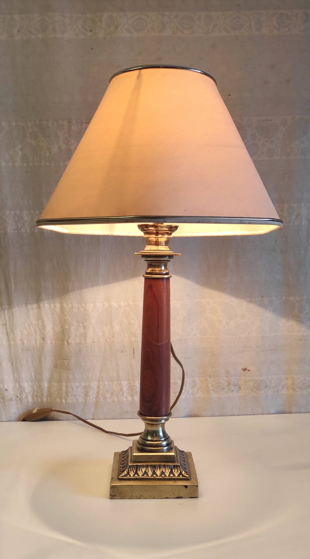 Table lamp base in bronze and marble - 19th century