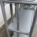 Pair of shelf in grey rattan