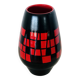 Vase piriforme en céramique rouge et noire par Elchinger, France années 60