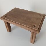 Small vintage oak plant stand stool