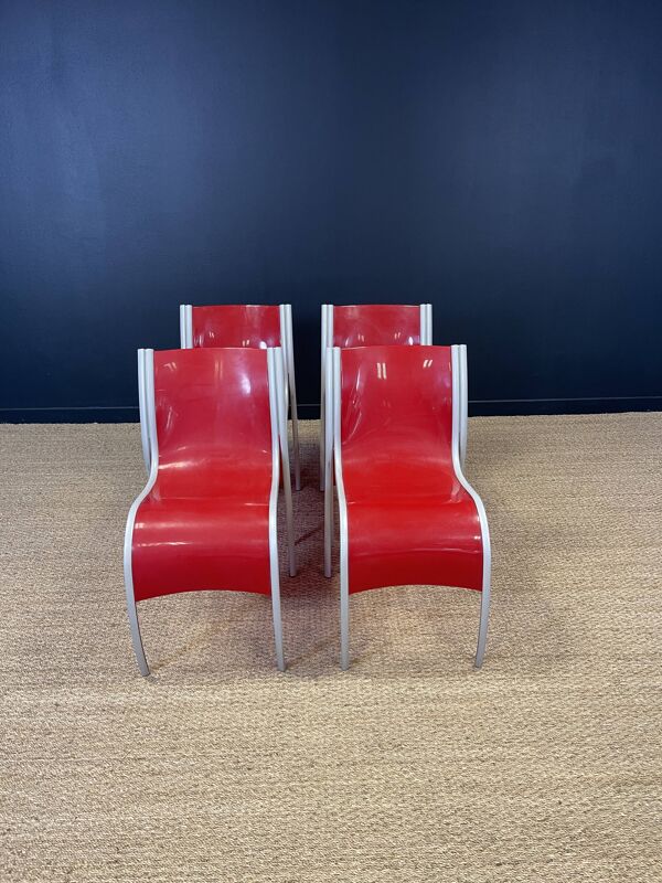 Ensemble de 4  chaises FPE par Ron Arad pour Kartell années 2000 Italie